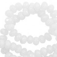 Facettierte Naturstein Perlen 8mm Weiß